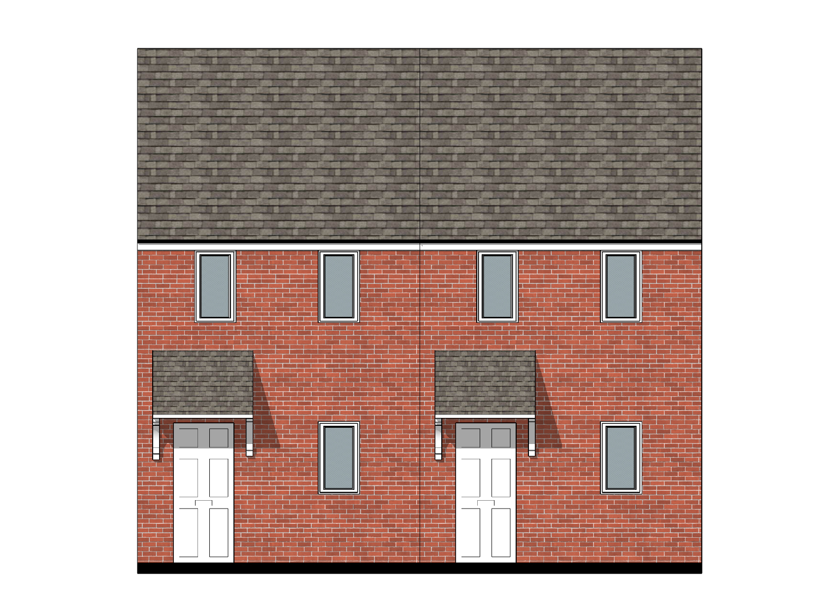 Typical elevation for a two bedroom house